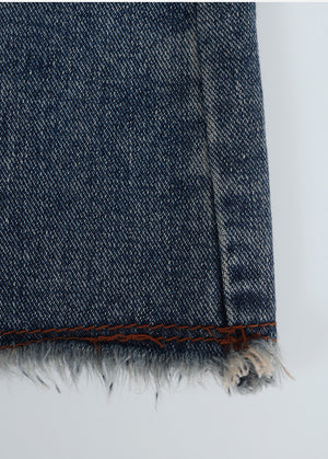 Lucian Denim Fringe Mide Skirt