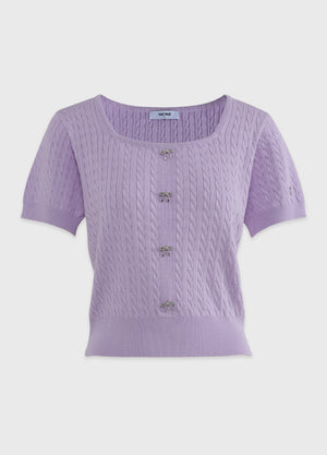 瑪格麗特方領蝴蝶結針織衫