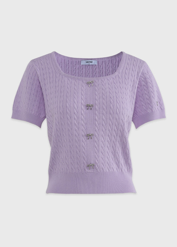 瑪格麗特方領蝴蝶結針織衫