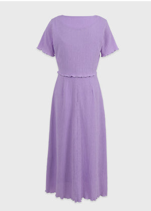 Marshmallow Crinkle Dress-Cardigan Setup