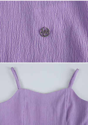 Marshmallow Crinkle Dress-Cardigan Setup