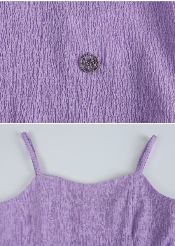 Marshmallow Crinkle Dress-Cardigan Setup