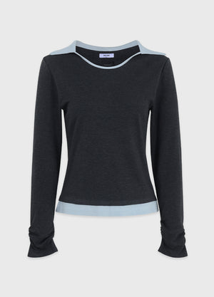 Mia Contrast Collar U-neck Tee