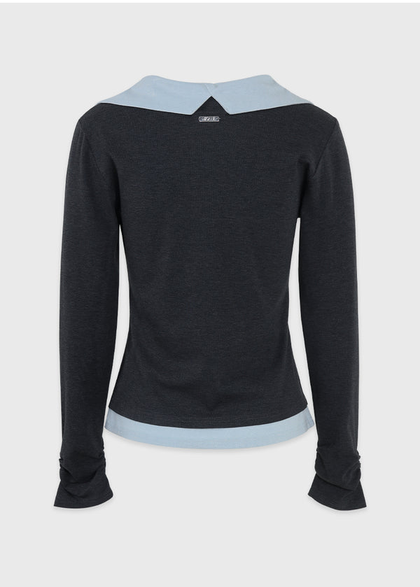 Mia Contrast Collar U-neck Tee