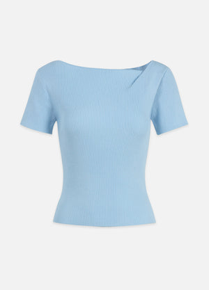 Miel Fold-over Neckline Slim Knit