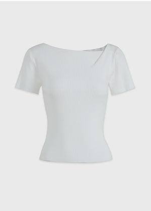 Miel Fold-over Neckline Slim Knit