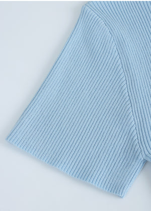 Miel Fold-over Neckline Slim Knit