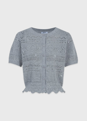 Milky Shell Crochet Cardigan