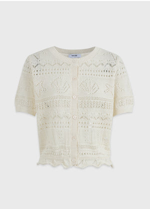 Milky Shell Crochet Cardigan
