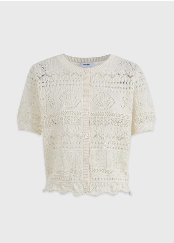 Milky Shell Crochet Cardigan