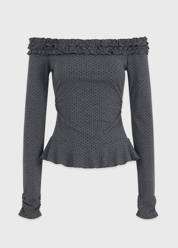 Minnie Off-Shoulder Frill Tee