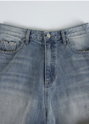 Molly Scratch Wide Denim Pants
