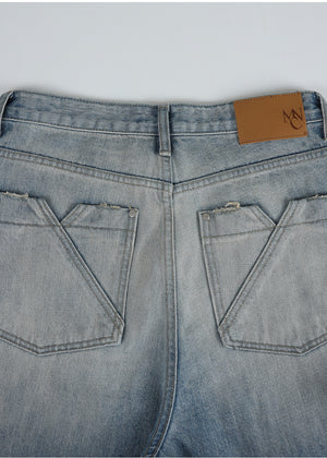 Molly Scratch Wide Denim Pants