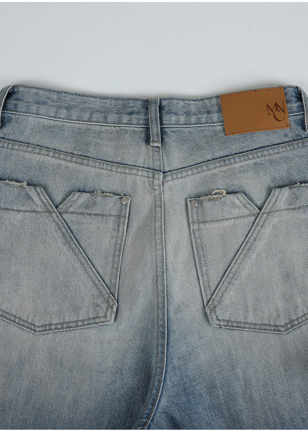 Molly Scratch Wide Denim Pants