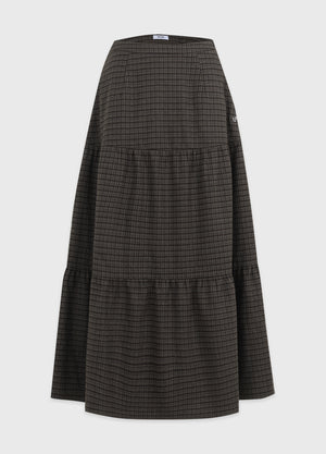 Naomi Check Cancan Long Skirt