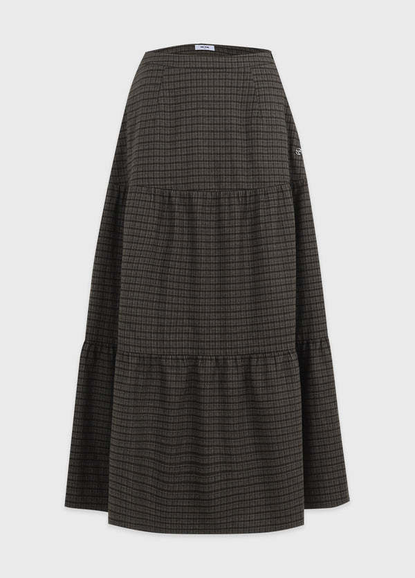 Naomi Check Cancan Long Skirt