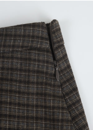 Naomi Check Cancan Long Skirt