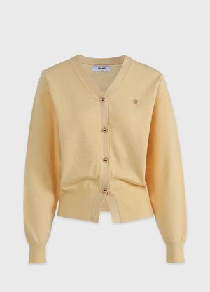 Neat V-neck Cadigan Yellow