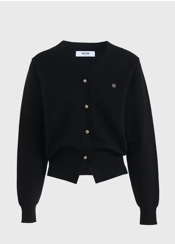 Neat V-neck Cadigan Yellow