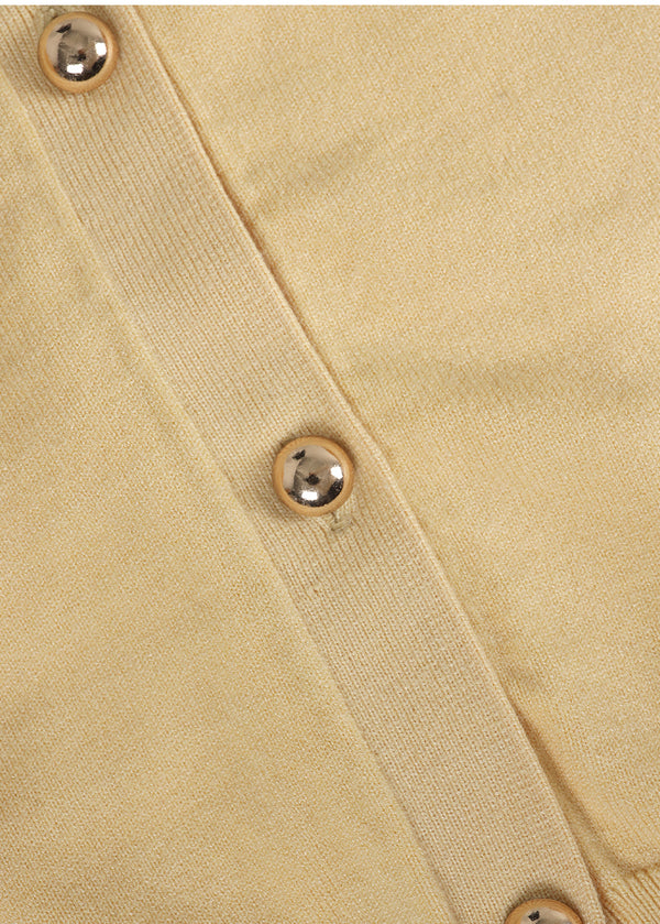 Neat V-neck Cadigan Yellow