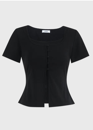 Owen Button Cardigan-Sleeveless Setup