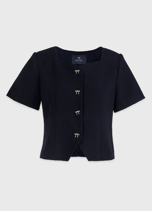 Poppy Ribbon Point Tweed Jaket