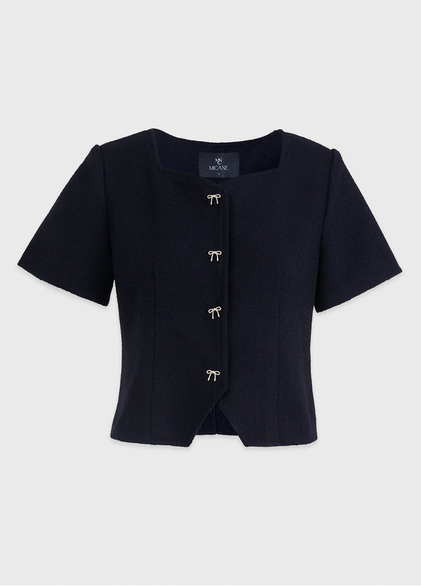 Poppy Ribbon Point Tweed Jaket