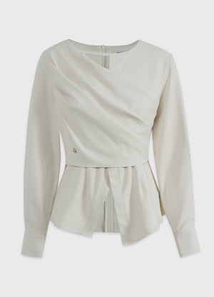 Poshly Neck Point Wrap Blouse