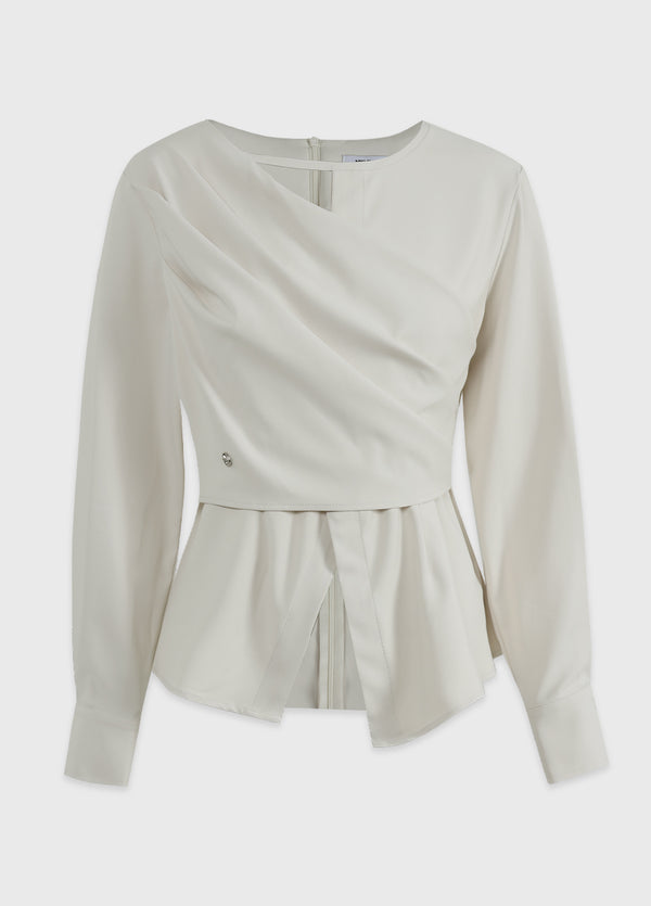 Poshly Neck Point Wrap Blouse