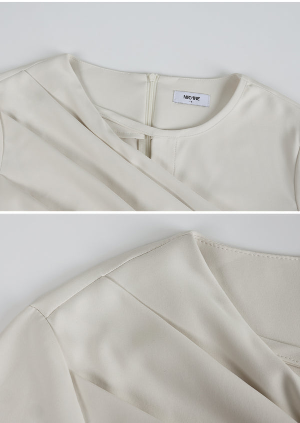 Poshly Neck Point Wrap Blouse