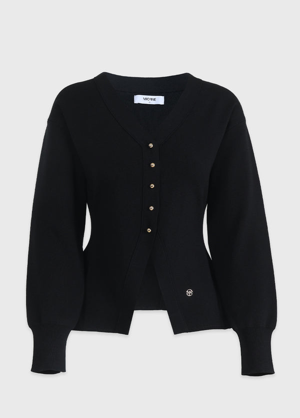 Redolence V-neck Line Cardigan Cream