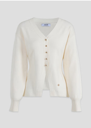 Redolence V-neck Line Cardigan Black