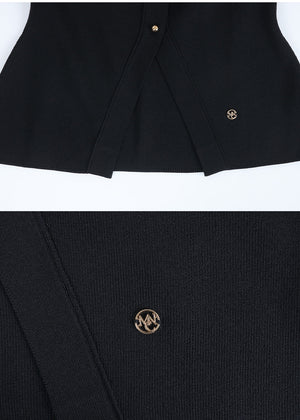 Redolence V-neck Line Cardigan Cream