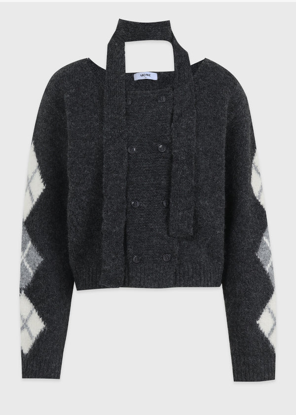 Ruby Tie Set Double Button Knit