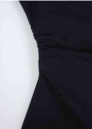Serena One-off Shoulder Blouse-Dot Rap Skirt Setup