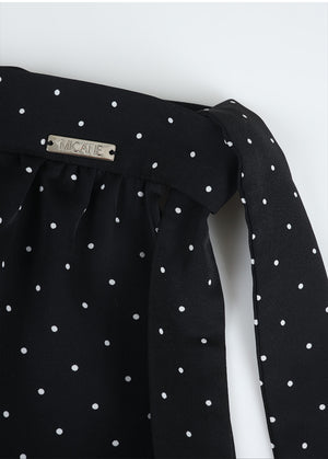Serena One-off Shoulder Blouse-Dot Rap Skirt Setup