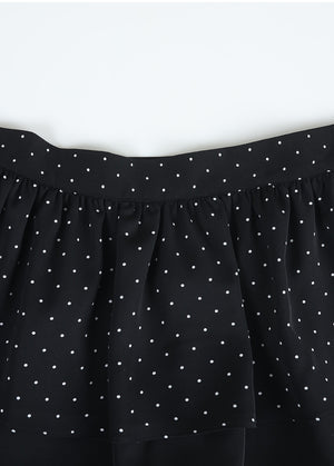 Serena One-off Shoulder Blouse-Dot Rap Skirt Setup