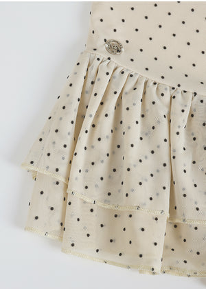 Sola Dot Frill Sleeveless-T-shirt Setup