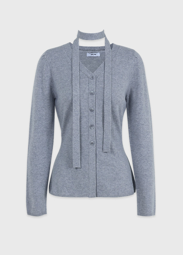 Thea Angora Wool Tie Set Pintuck Knit