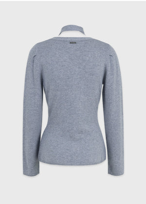 Thea Angora Wool Tie Set Pintuck Knit