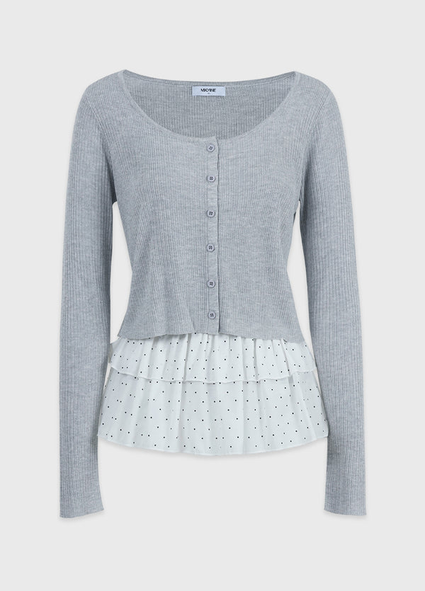 Vanessa Cardigan-Dot Tiered Skirt Sleeveless Setup