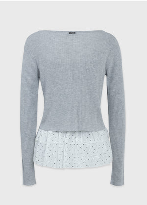 Vanessa Cardigan-Dot Tiered Skirt Sleeveless Setup