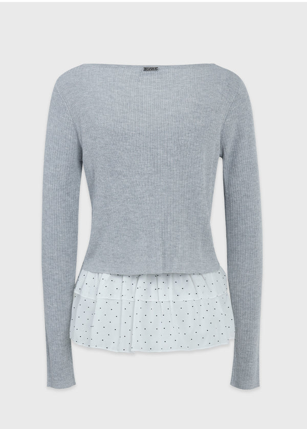 Vanessa Cardigan-Dot Tiered Skirt Sleeveless Setup
