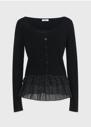 Vanessa Cardigan-Dot Tiered Skirt Sleeveless Setup