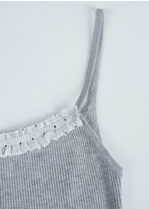 Vanessa Cardigan-Dot Tiered Skirt Sleeveless Setup
