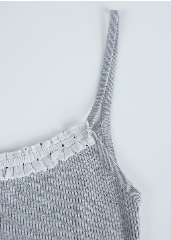 Vanessa Cardigan-Dot Tiered Skirt Sleeveless Setup