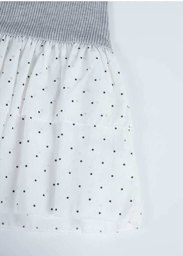 Vanessa Cardigan-Dot Tiered Skirt Sleeveless Setup