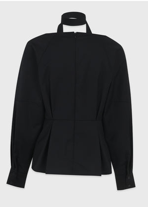 Vysha Open Collar Peplum Blouse