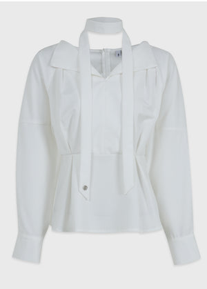 Vysha Open Collar Peplum Blouse
