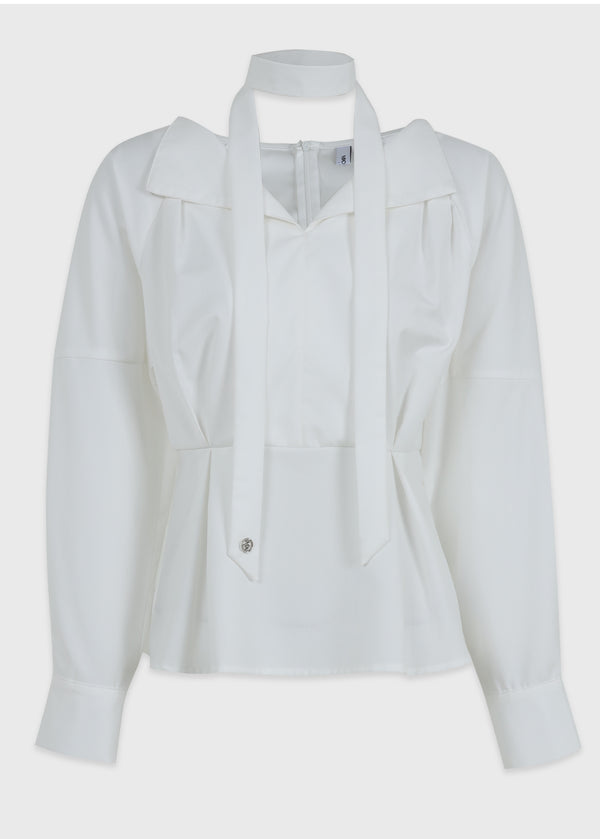 Vysha Open Collar Peplum Blouse